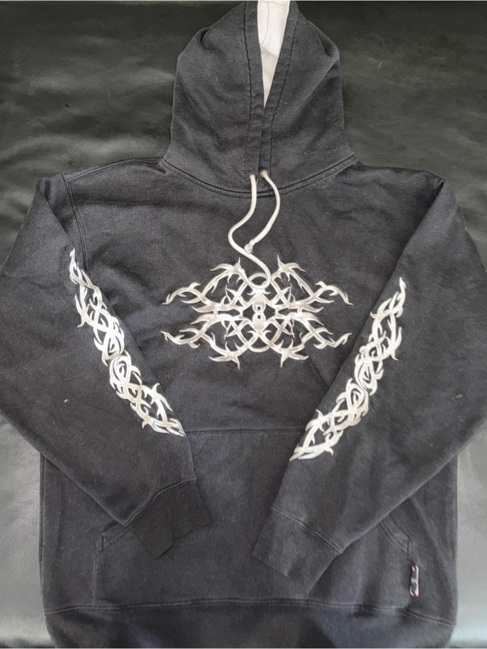 Sapphire Lounge Hoodie Mens XL Embroidered Tribal Grunge Skater Vintage Y2K